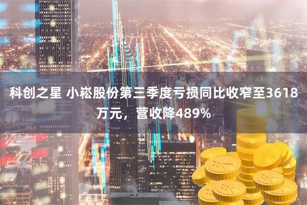 科创之星 小崧股份第三季度亏损同比收窄至3618万元，营收降489%